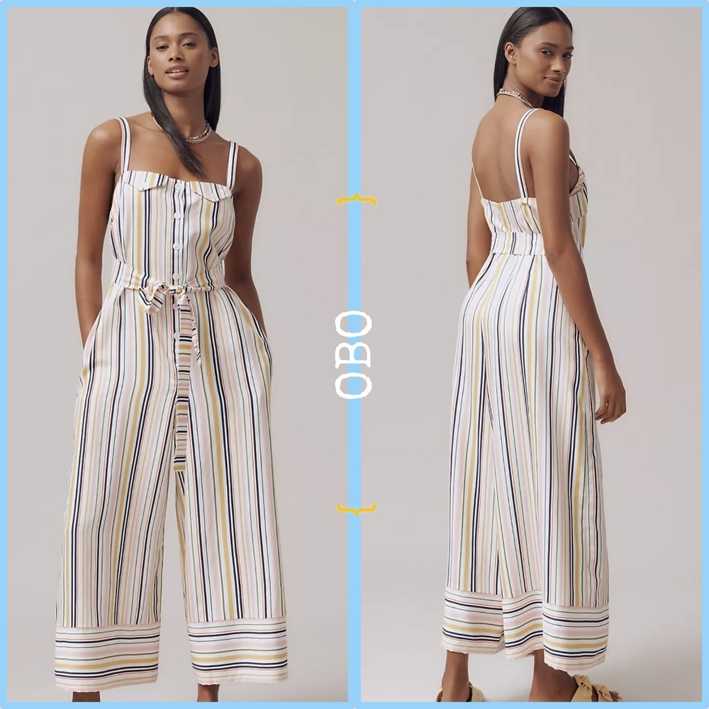 Anthropologie Easy Sleeveless Shirting Jumpsuit by Maeve
